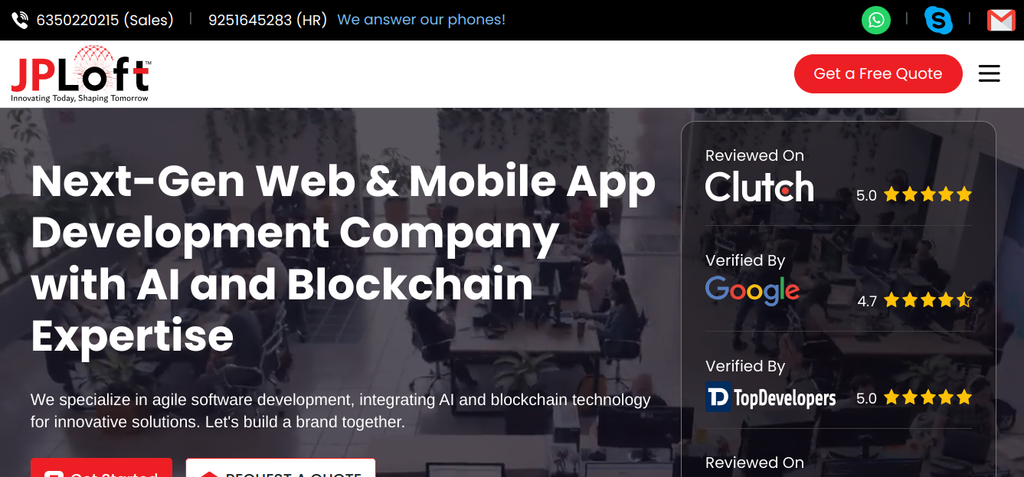a snapshot of the company mentioned under the list of top best hybrid app development companies from India in 2025
